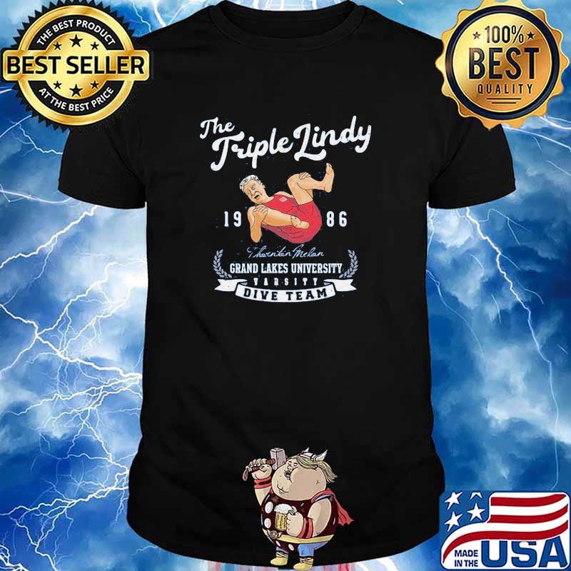The triple lindy 1986 grand lakes university dive team shirt