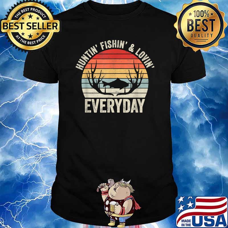 Vintage Retro Hunting Fishing Loving Everyday Wildlife Shirt