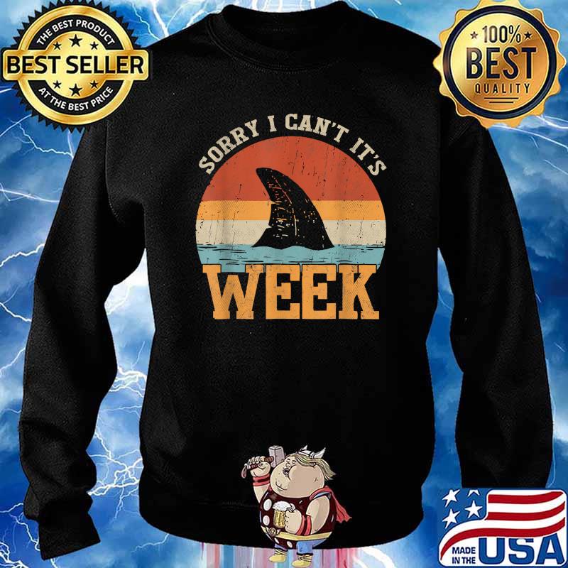 Vintage Sorry I Can't It's Week Funny Shark Shirt Sweater