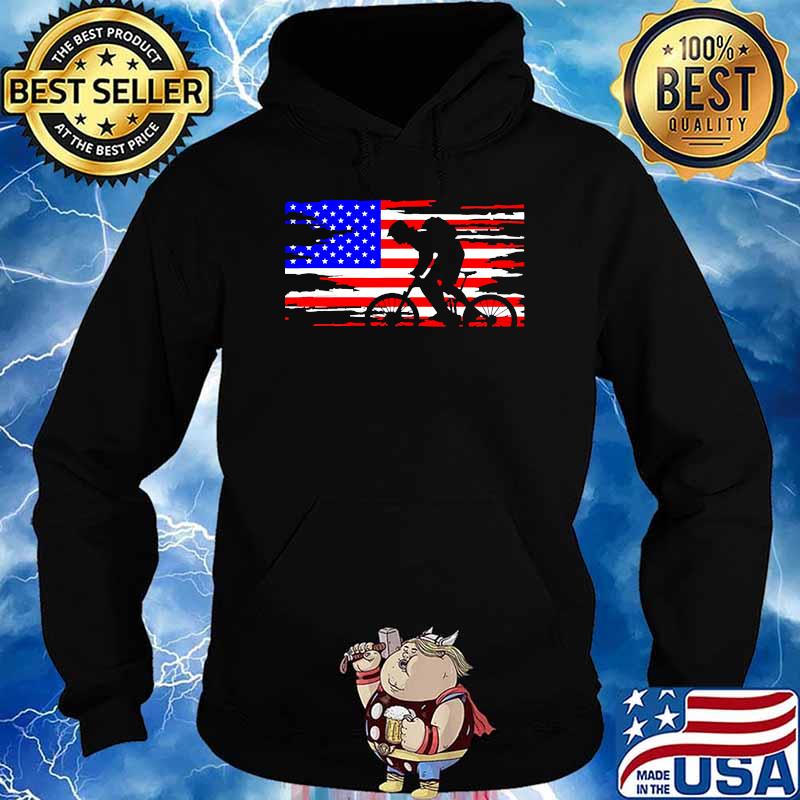 American flag mountain biking s Hoodie