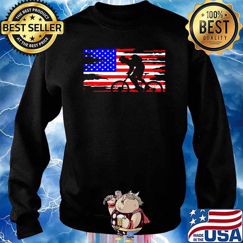 American flag mountain biking s Sweater