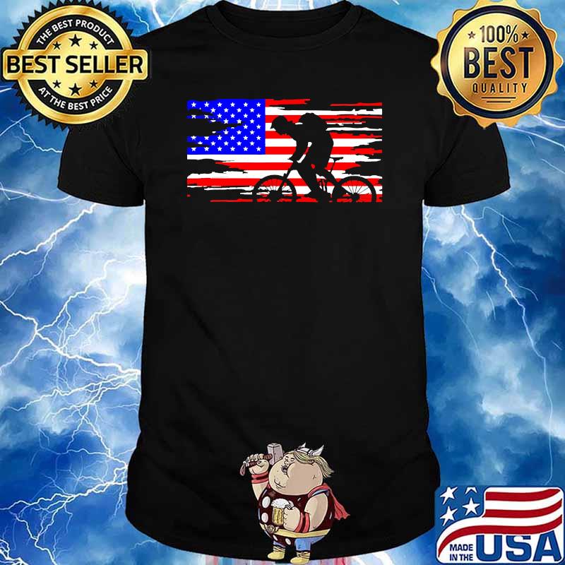 American flag mountain biking shirt