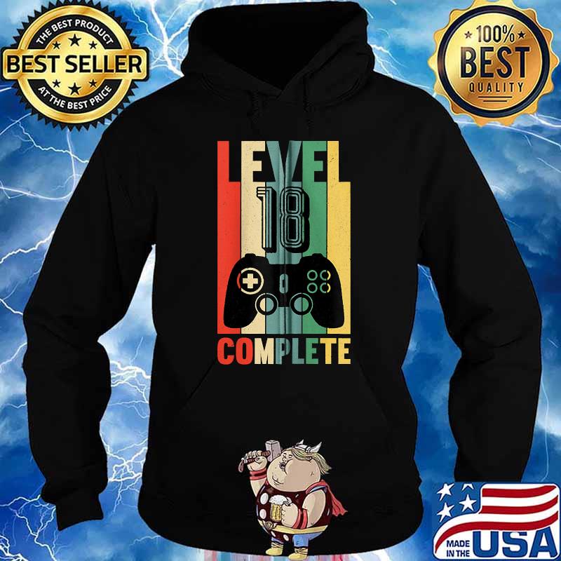 Birthday Gamer Level 18 Complete Retro Birthday Party T-Shirt Hoodie