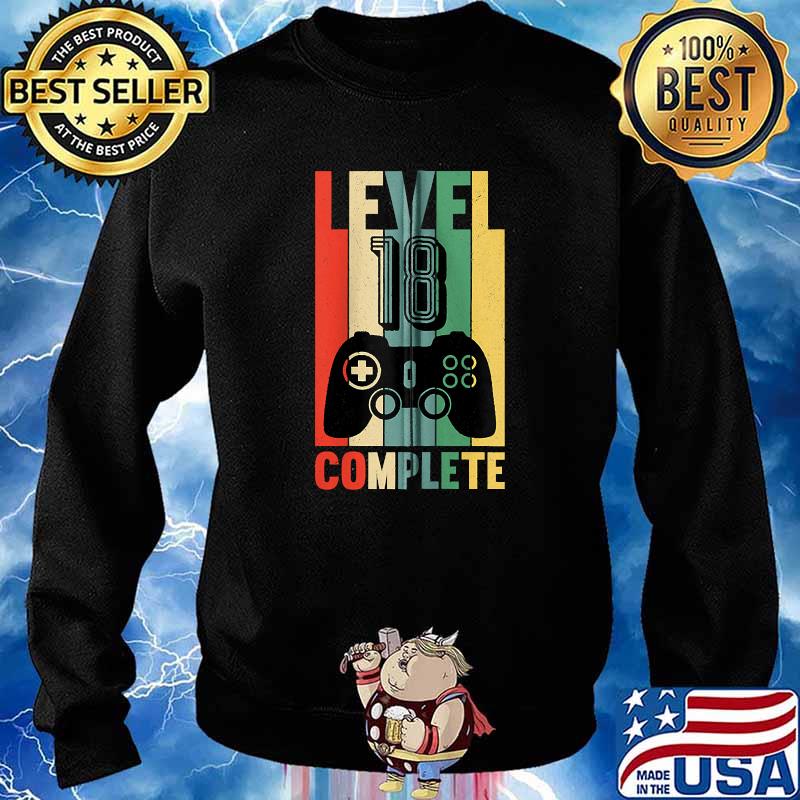 Birthday Gamer Level 18 Complete Retro Birthday Party T-Shirt Sweater