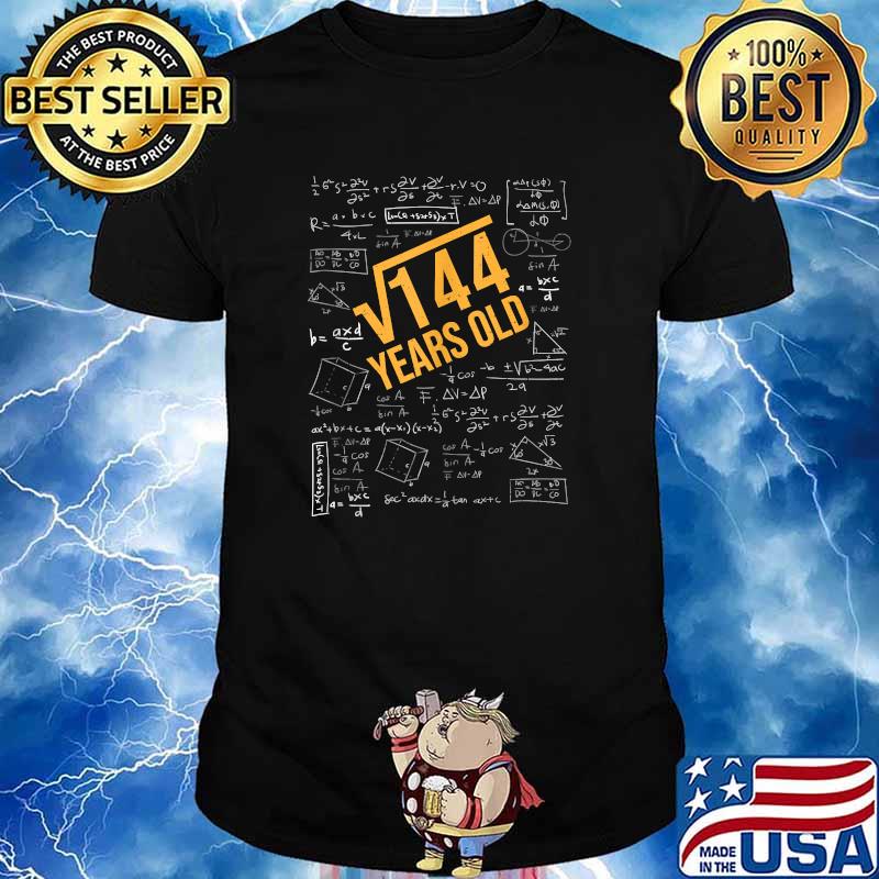 Birthday Square Root Of 144 Years Old - Math T-Shirt