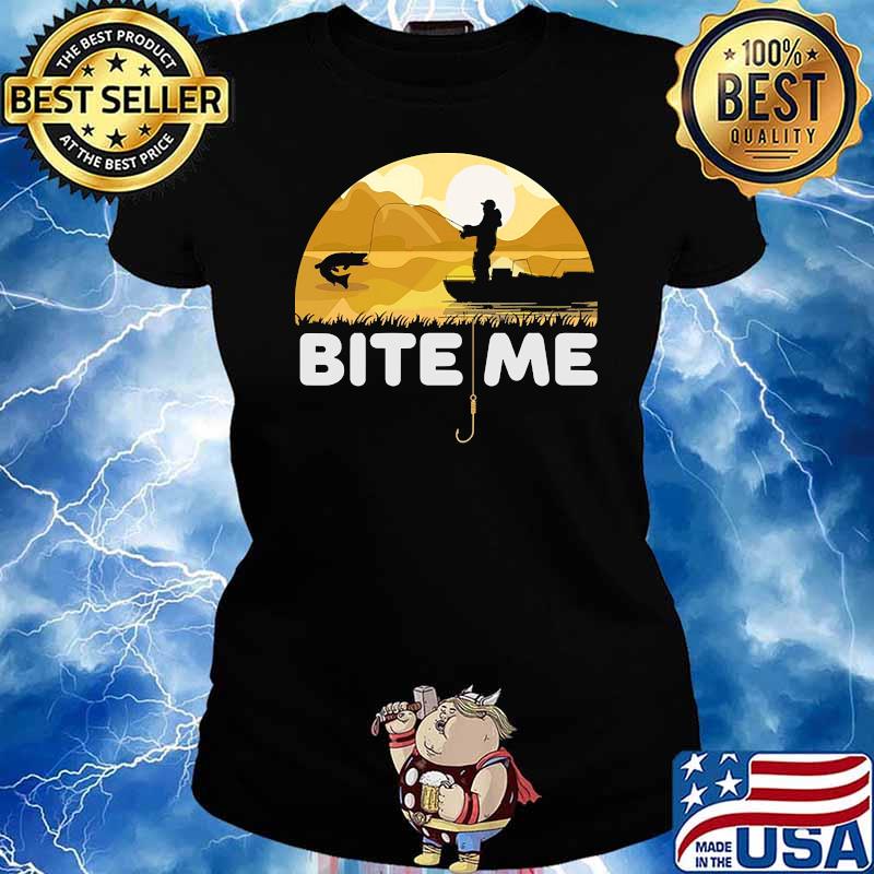 Bite me fishing sunset s Ladies tee