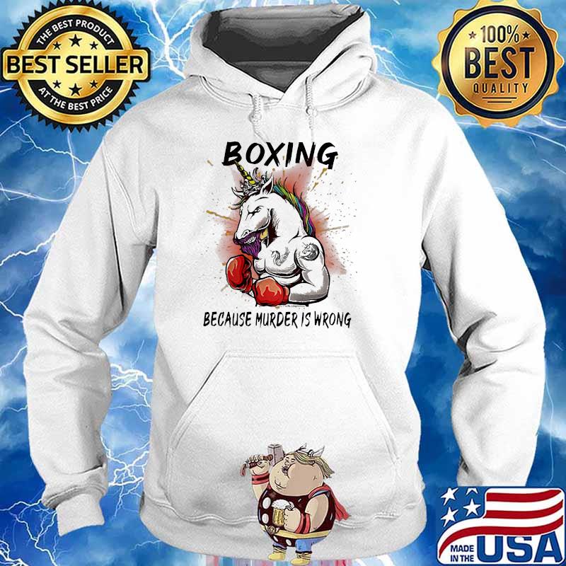 Boxing because murder is wrong unicorn Hoodie