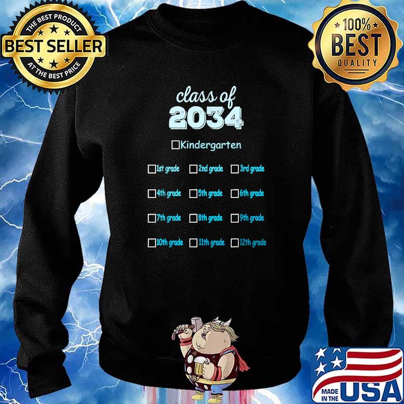 Class Of 2034 Grow With Me Hello Kindergarten Back To School T-Shirt Sweater