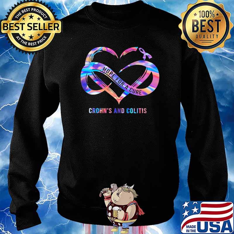 Hope For A Cure Crohn's And Colitis Heart Hologram Shirt Sweater