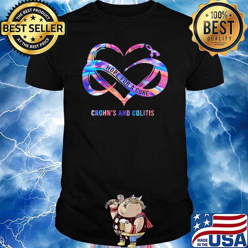 Hope For A Cure Crohn's And Colitis Heart Hologram Shirt