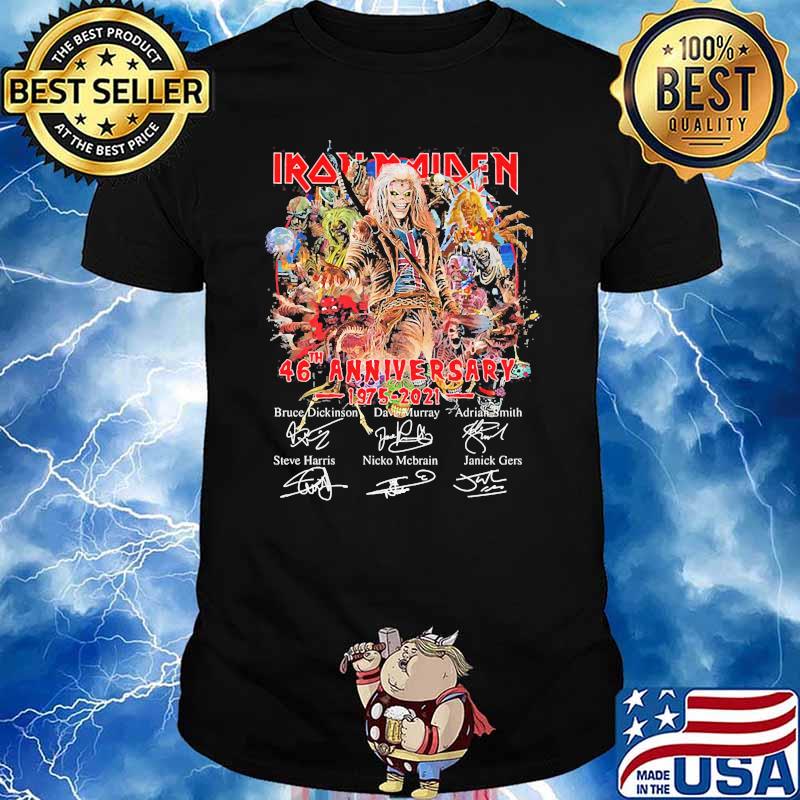 Iron maiden 46th anniversary 1975 2021 signatures shirt