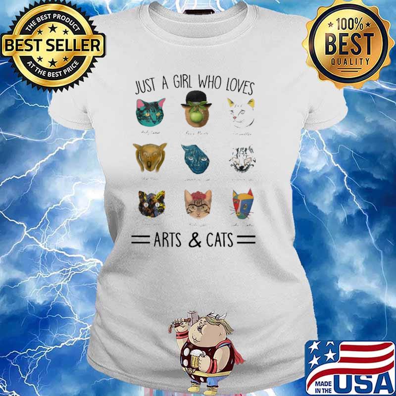 Just A Girl Who Loves Arts And Cats Shirt Ladies tee