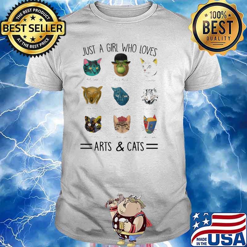 Just A Girl Who Loves Arts And Cats Shirt