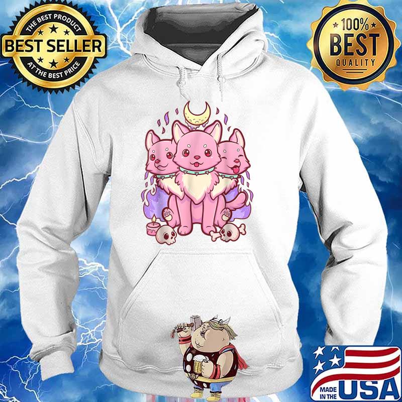 Kawaii Pastel Goth Cute Creepy 3 Headed Dog T-Shirt Hoodie