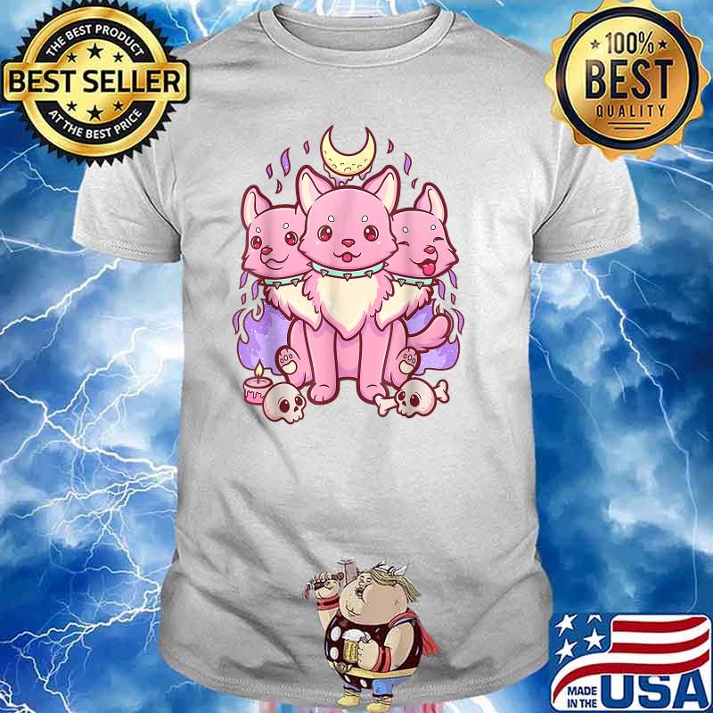 Kawaii Pastel Goth Cute Creepy 3 Headed Dog T-Shirt