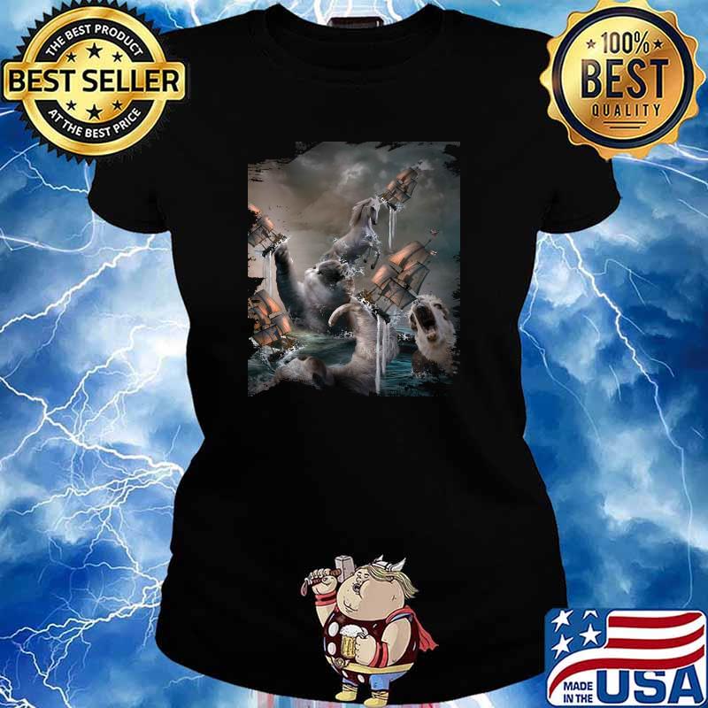 Kraken Cat Kitty Sloth Llama Unicorn Krakitten Sea Monster T-Shirt Ladies tee