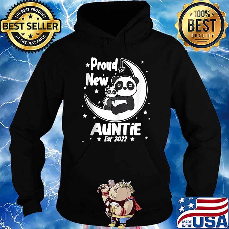 Panda Auntie Gift Proud New Auntie EST 2022 Cute T-Shirt Hoodie