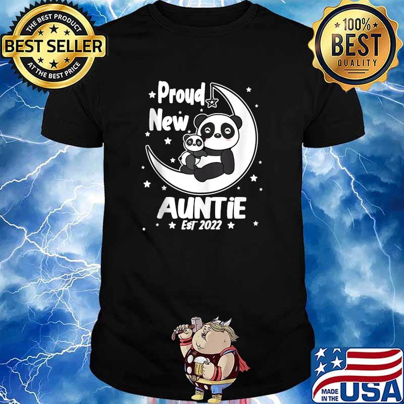 Panda Auntie Gift Proud New Auntie EST 2022 Cute T-Shirt