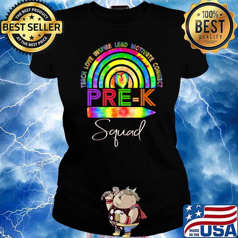 Prek Teacher Tie Dye Rainbow First Day of Preschool T-Shirt Ladies tee