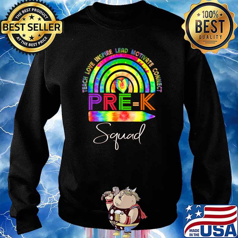 Prek Teacher Tie Dye Rainbow First Day of Preschool T-Shirt Sweater