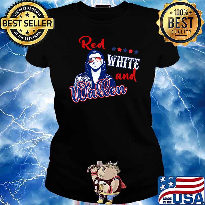 Red And White Mullet Classic Morgan Art Wallen Country Music T-Shirt Ladies tee