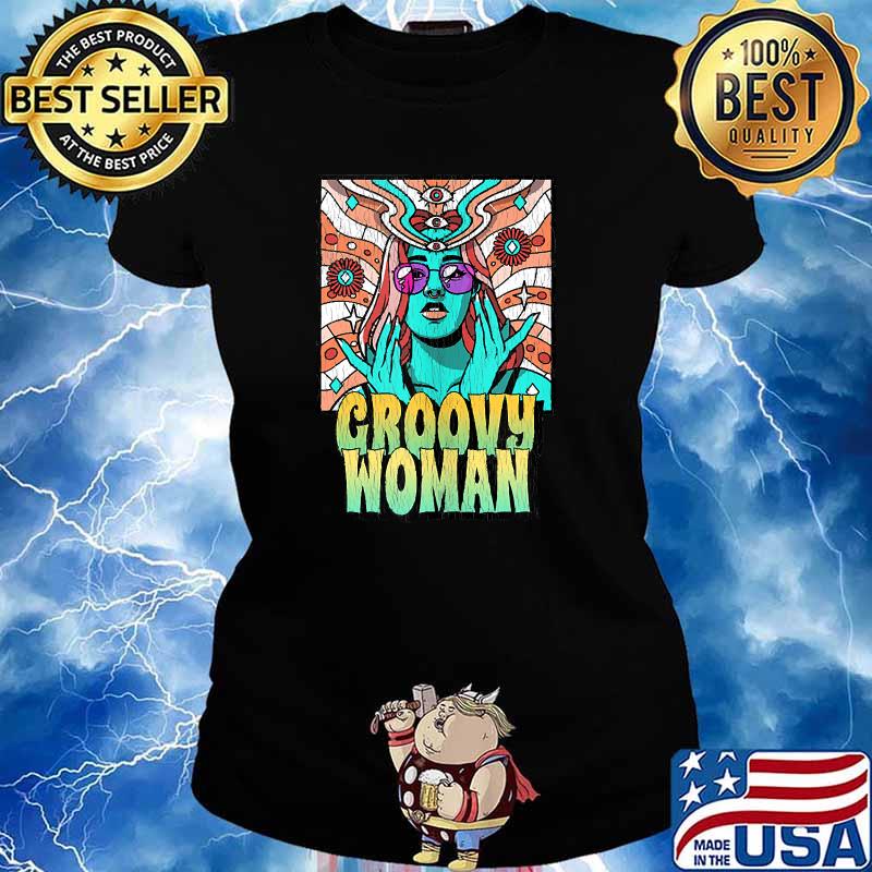 Retro Vintage 60's Psychedelic Aesthetic Groovy Woman T-Shirt Ladies tee