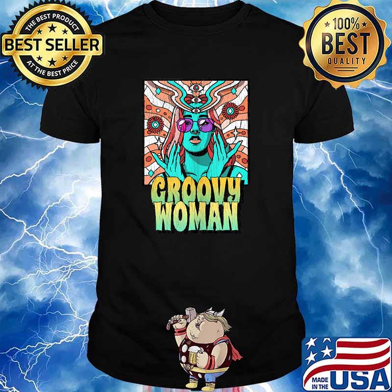 Retro Vintage 60's Psychedelic Aesthetic Groovy Woman T-Shirt