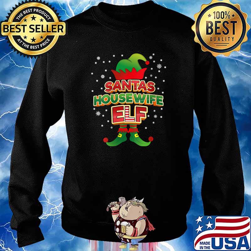 Santas Housewife Elf X-Mas Matching Pajama Party Family T-Shirt Sweater