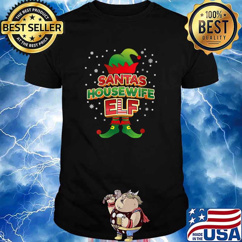Santas Housewife Elf X-Mas Matching Pajama Party Family T-Shirt