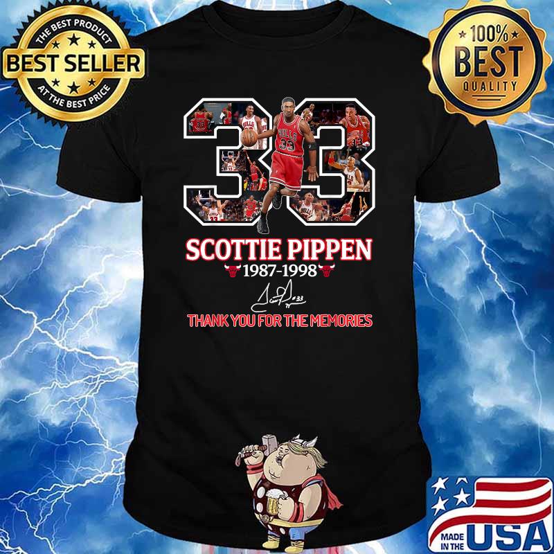 Scottie 33 Pippen 1987-1998 Thank you for the memories signatures T-Shirt