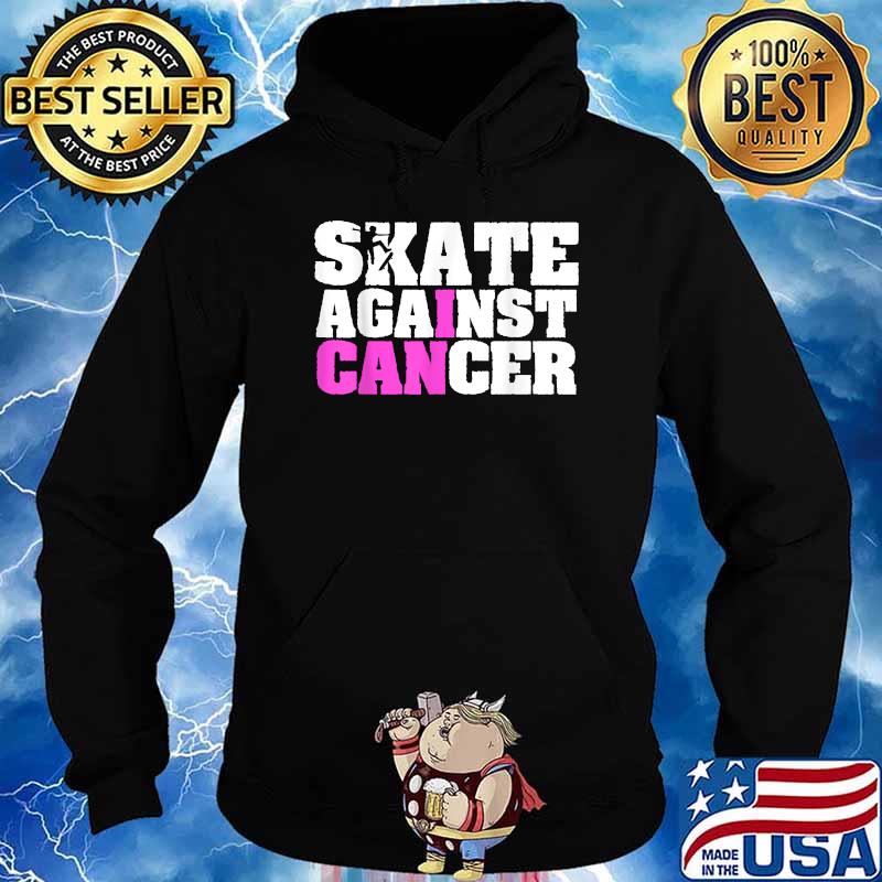 Skater Against Breast Cancer Awareness Pinktober Pink Ribbon T-Shirt Hoodie