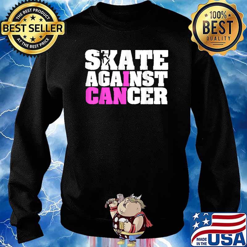 Skater Against Breast Cancer Awareness Pinktober Pink Ribbon T-Shirt Sweater