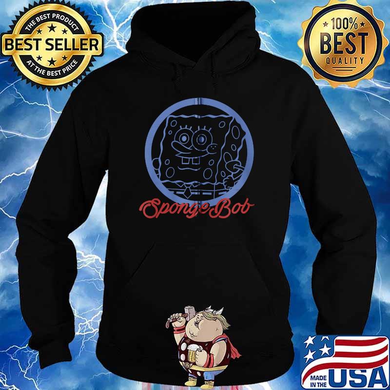 SpongeBob SquarePants Line Art Cursive Logo Portraid T-Shirt Hoodie