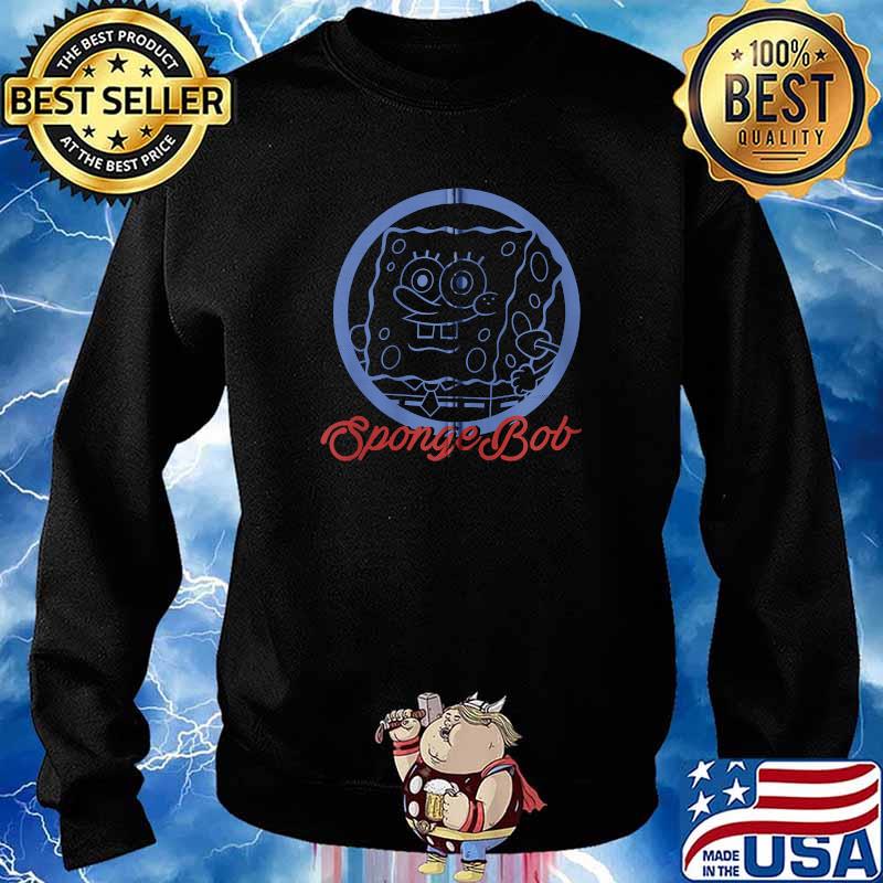 SpongeBob SquarePants Line Art Cursive Logo Portraid T-Shirt Sweater