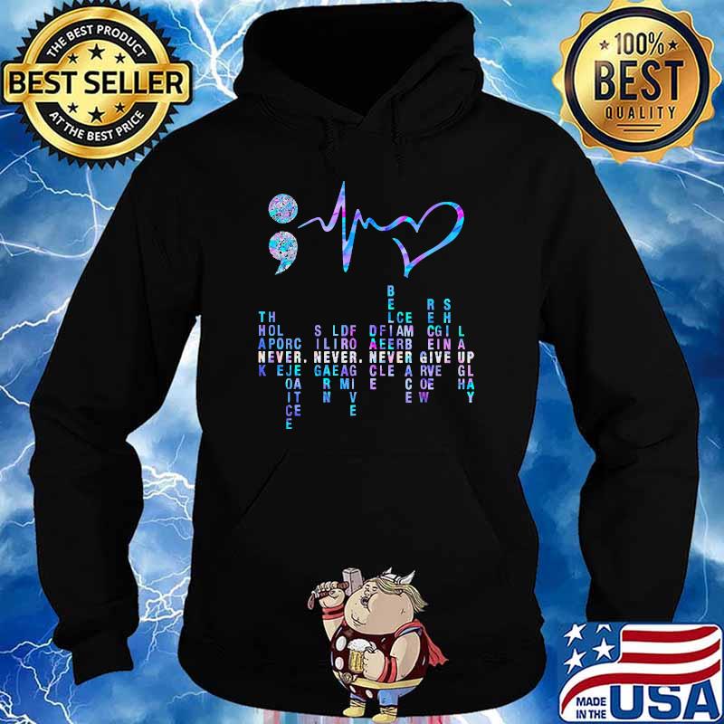 Suicide Prevention Awareness Heart Beat Hologram Shirt Hoodie