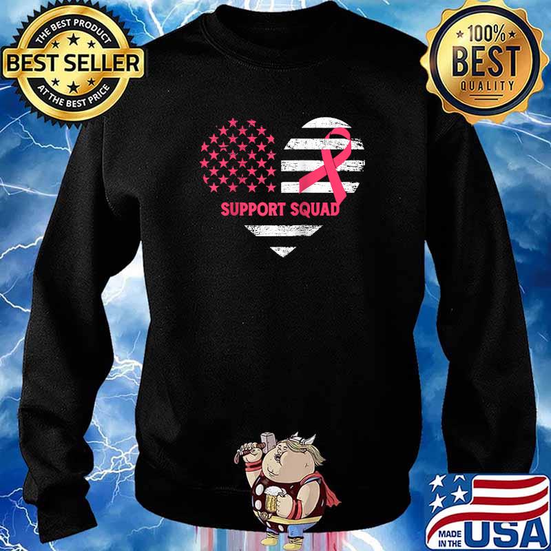 Support Squad Raglan Baseball Family Breast Cancer Awareness Pink Ribbon T-Shirt Sweater