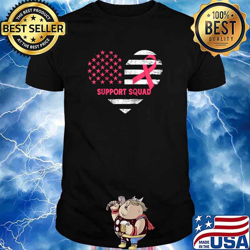 Support Squad Raglan Baseball Family Breast Cancer Awareness Pink Ribbon T-Shirt