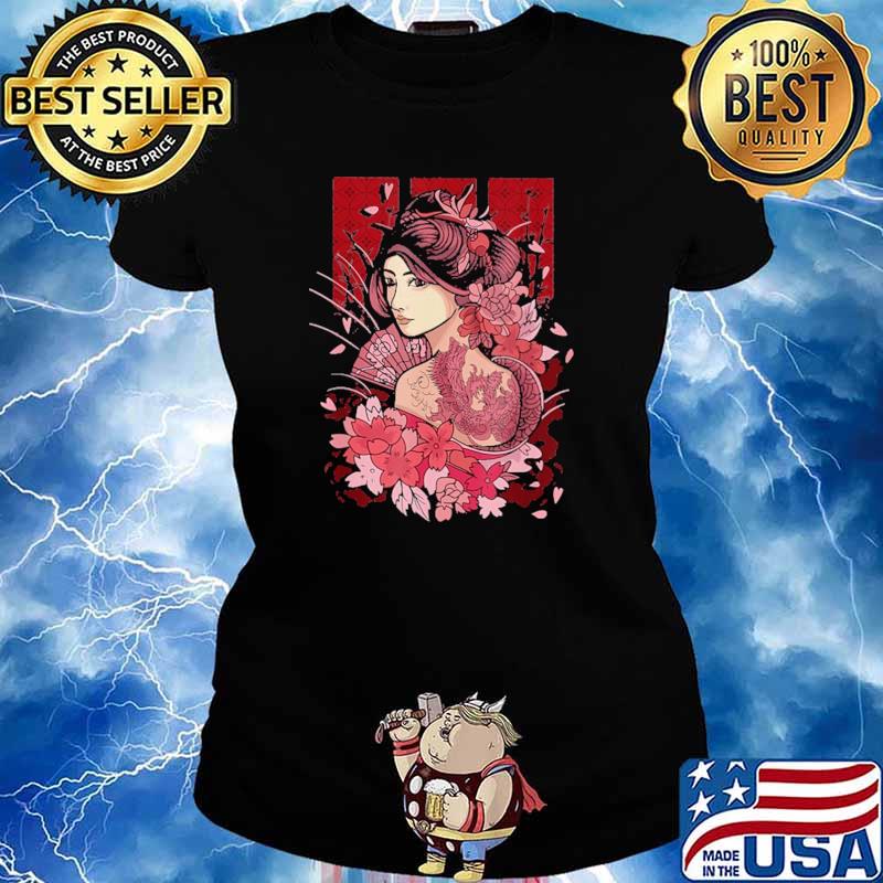 Tattoo Girl Flower Tokyo Shirt Ladies tee