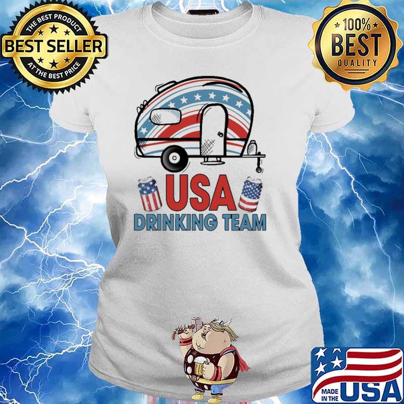 USA Drinking Team Camping Shirt Ladies tee