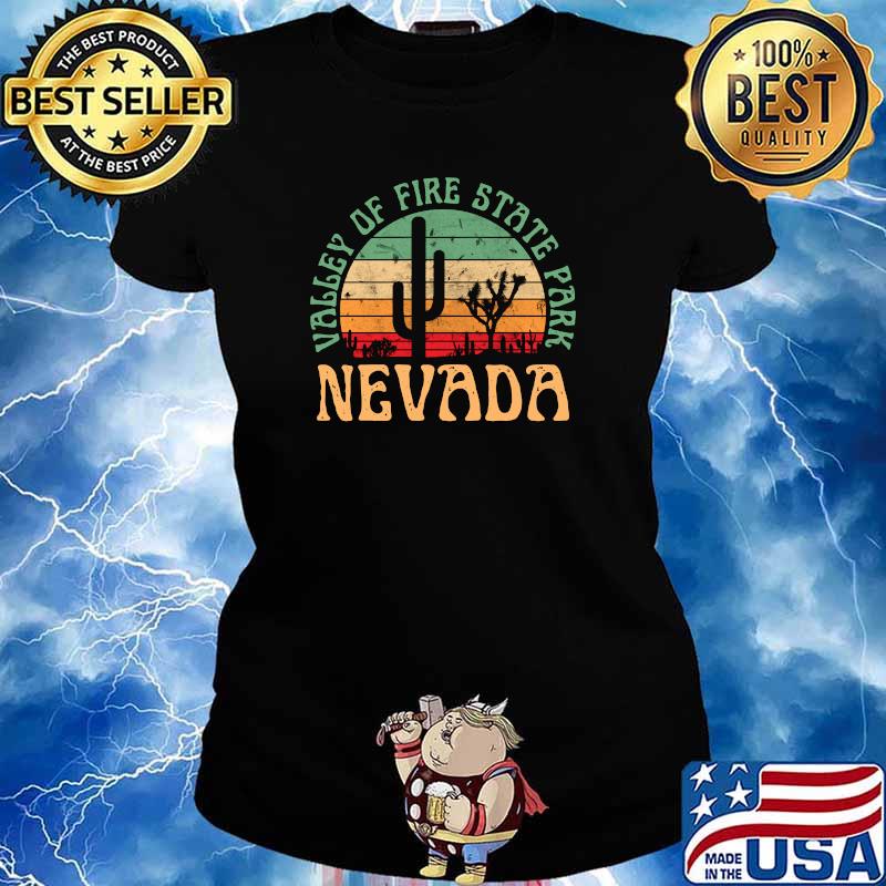 Valley Of Fire State Park Nevada Desert Hiking Vintage Sunset T-Shirt Ladies tee