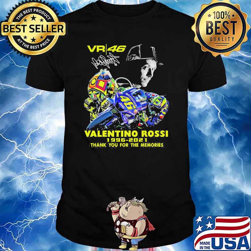 Vr 46 Valentino rossi 1996 2021 thank you for the memories signature shirt