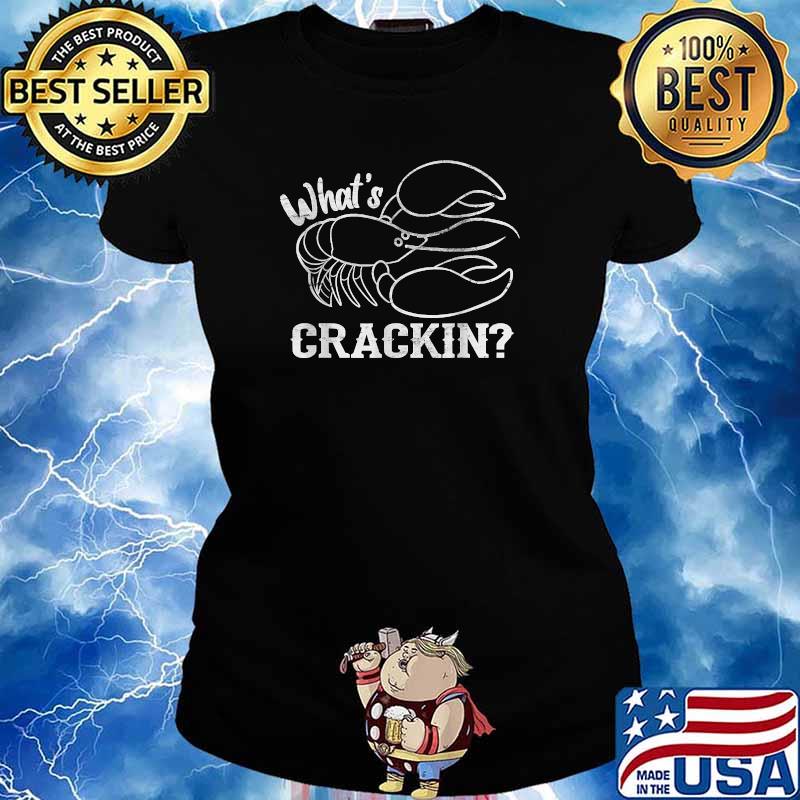 What's Crackin Funny Lobster Joke Summer Vacation Beach T-Shirt Ladies tee