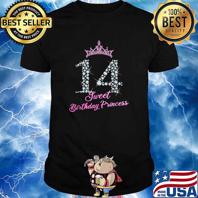 14 Years Sweet Birthday Princess Pink Tiara T-Shirt