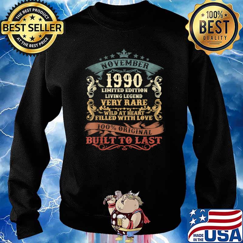 31 Years Old Gifts Vintage November 1990 31st Birthday Shirt Sweater