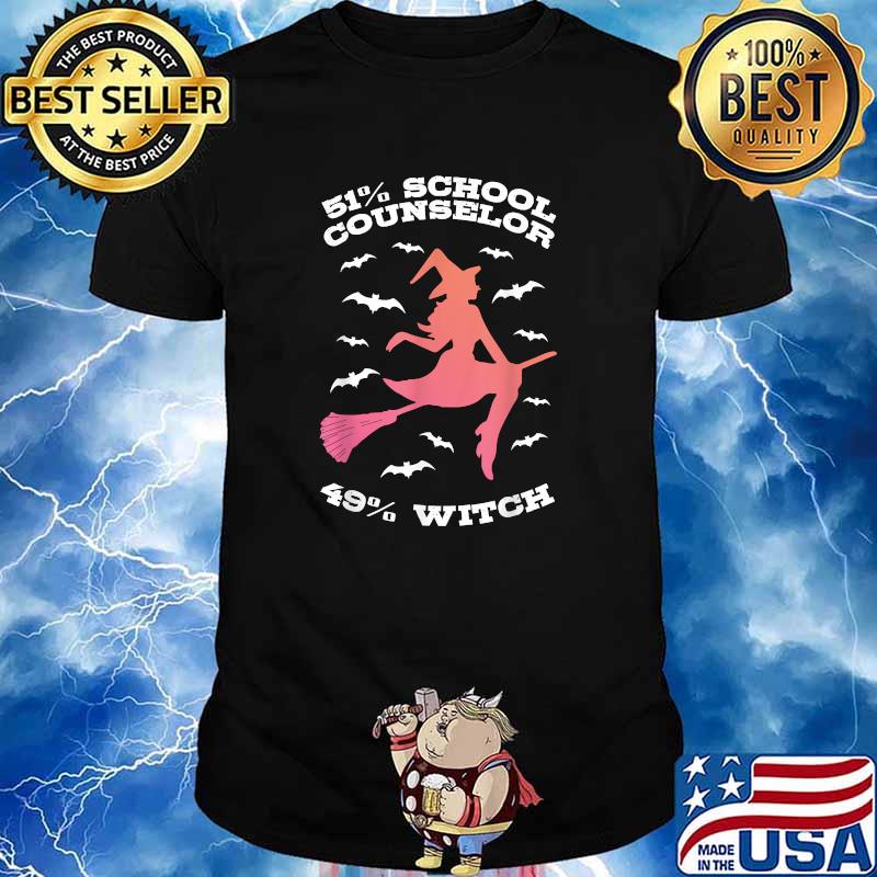 51 Percent School Counselor 49 Percent Witch Halloween T-Shirt