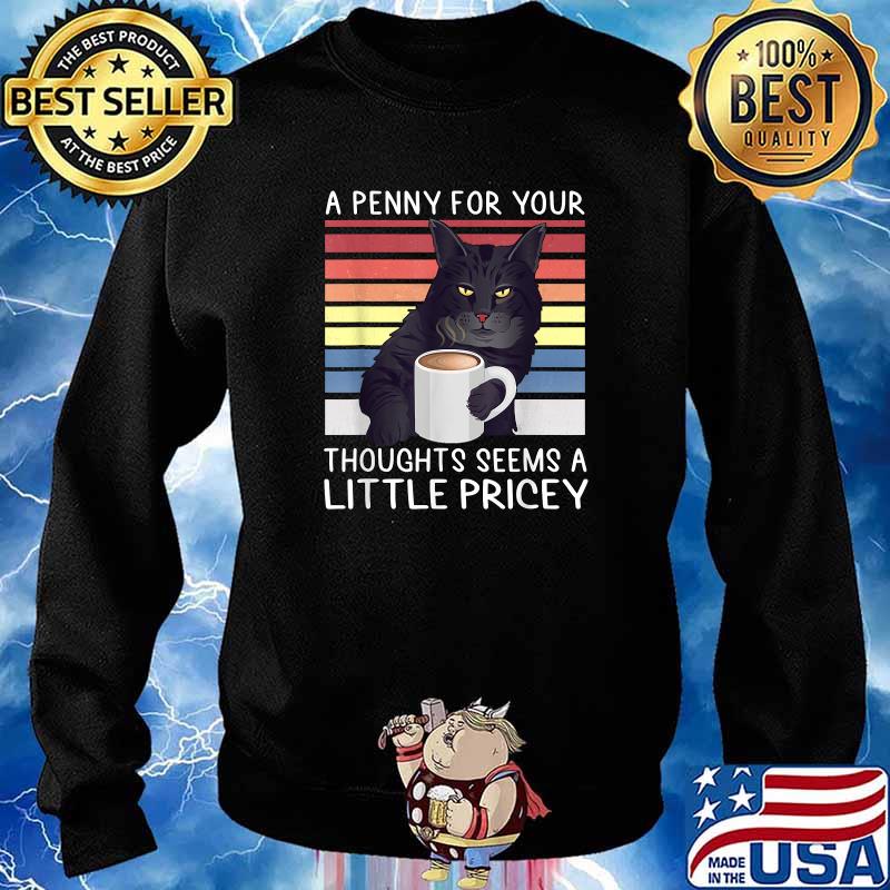 A Penny For Your Thoughts Seems Little Pricey Cat Vintage T-Shirt Sweater