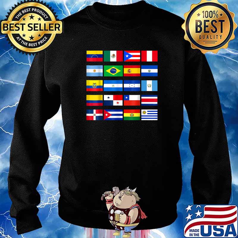 All Latin American Flags Latino Hispanic Heritage Month T-Shirt Sweater