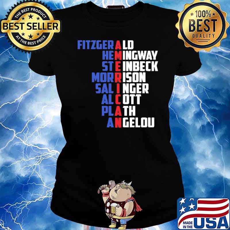 American Fitzgerald Hemingway Steinbeck MShirt Ladies tee