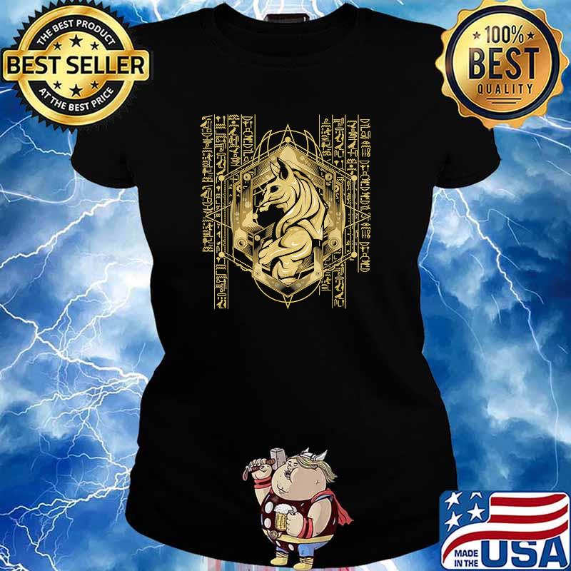 Anubis God Of The Dead Ancient Egyptian Hieroglyph T-Shirt Ladies tee