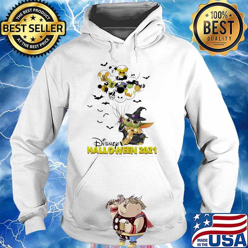 Baby Yoda and Mickey Mouse balloon Disney halloween s Hoodie